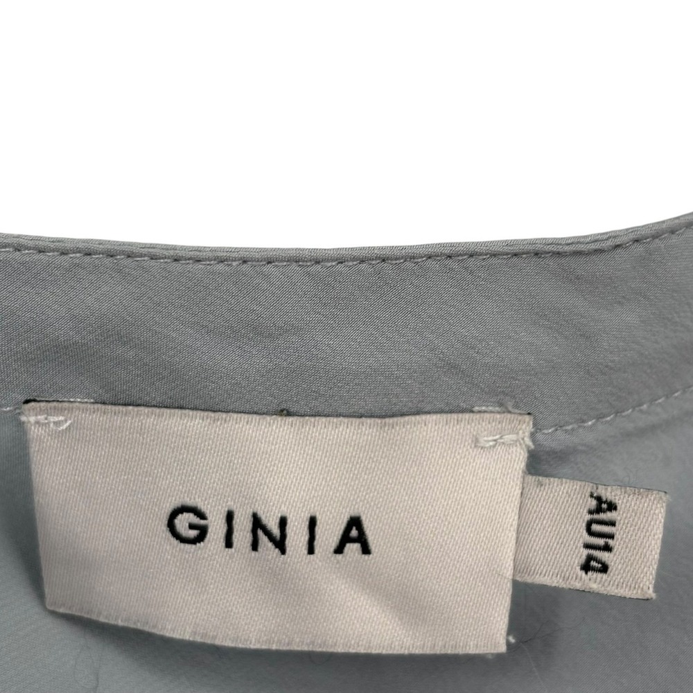 Ginia Silk Chemise Womens AU14 Blue V-Neck Spaghetti Strap Mini Slip - Picture 8 of 10